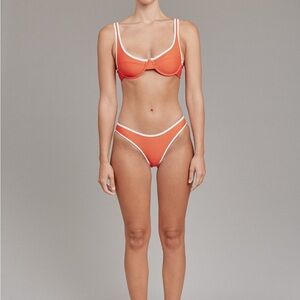 Acacia Swimwear Orange and White Bikini Set